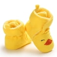 thumbnail image 4 of Baby Girls Boys Cozy Fleece Booties Duck Design Newborn Shoes Infant Footwear (Yellow Duck, 0-6 Months), 4 of 12
