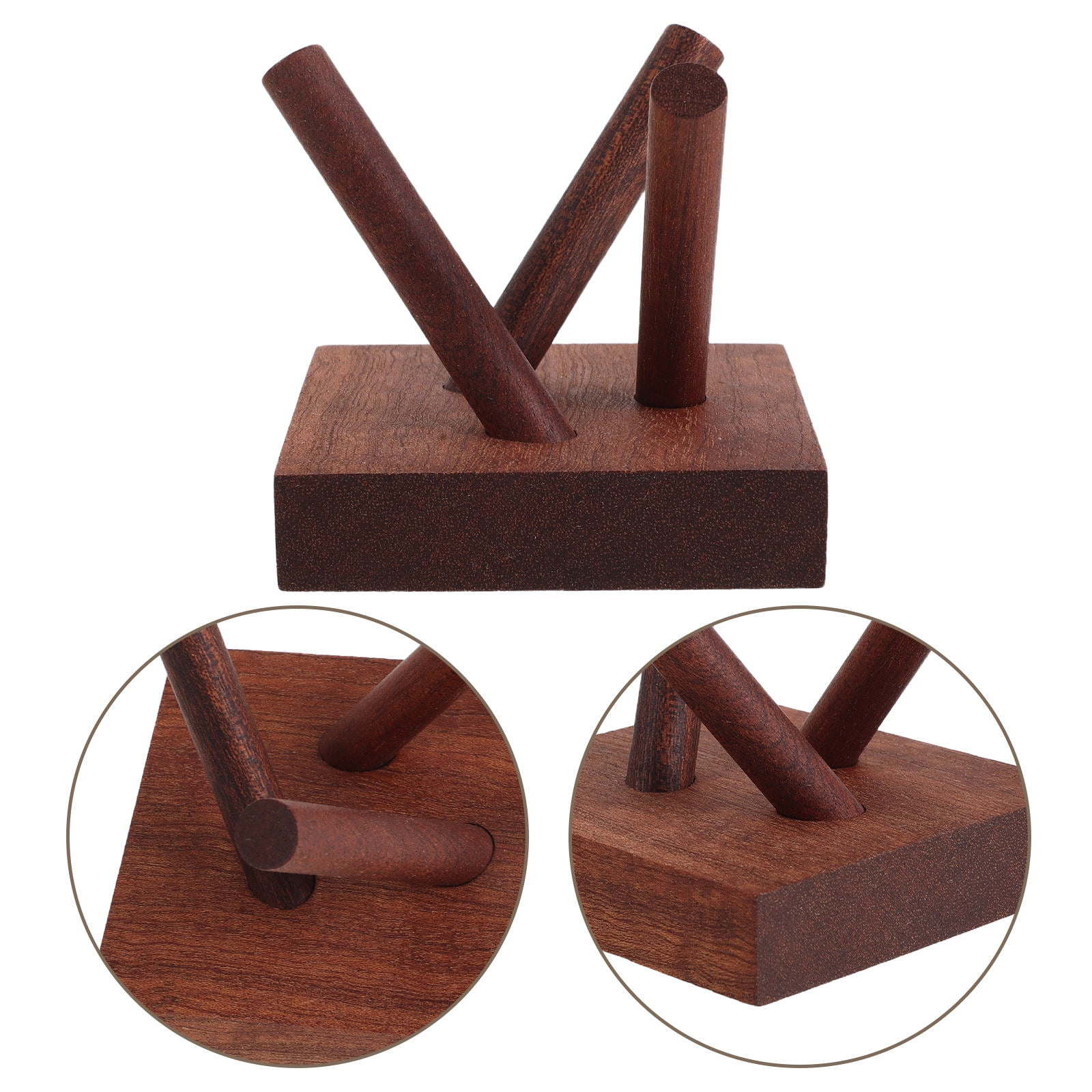 Luxshiny Wooden Crystal Stand Sphere Display Holder Tripod Pedestal for Orb Home Office Decor Tabletop Use