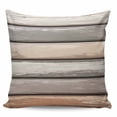 thumbnail image 2 of Brown Beige Stripes Throw Pillow Covers, Soft Pillowcases with Invisible Zipper, Geometric Painting Neutral Textured Decorative Pillow Cushion Covers for Living Room Couch Sofa Bed 20x20 Inches, 2 of 8