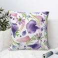 thumbnail image 6 of YFYANG Square Decorative Throw Pillow Case (Without Pillow Insert), Watercolor Purple Floral Pattern Bedroom Sofa Car Cushion Cover, 22"x22", 6 of 9