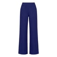 thumbnail image 2 of Letdown Womens Linen Wide Leg Work Pants Business Casual Outfits High Waisted Dress Pants Office Slacks Trousers with Pockets Travel Vacation Outfits, 2 of 3