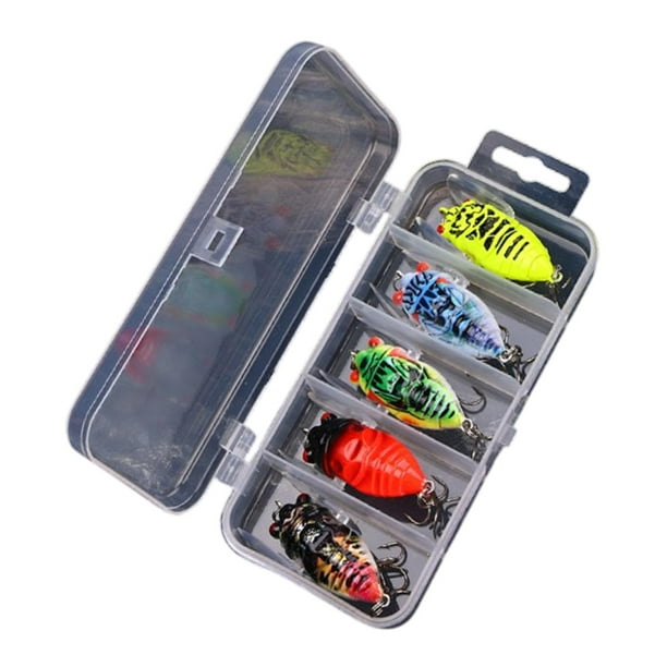 5x Topwater señuelos de pesca con señuelos de pesca de 2 pulgadas de largo con biónica señuelos flotantes para truchas