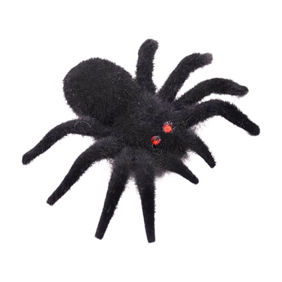 A Halloween Prank Prop Realistic Fake Spider Flocking Decoration Toy For Scene Setup And Party Supplies