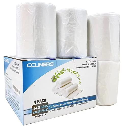 200 Count ccliners 2.6 Gallon Clear Small Garbage Bags bathroom Trash Bags 