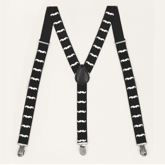 TELOLY Men'S Suspenders Anti-Slip Mens Suspenders Suitable for All Seasons Wear-Resistant Suspenders for Men Heavy Duty,Black and White