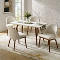 thumbnail image 2 of Upholstered Dining Chairs Armless Side Chairs Set of 4 Solid Wood Legs Restaurant Kitchen Beige, 2 of 6