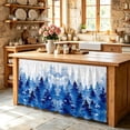 thumbnail image 6 of Blue Christmas Cabinet Curtain 32"Wx55"L,Dustproof Pantry Door Curtain with Self Adhesive Tape,Winter Snowflake Abstract Forest Tree Tall Storage Cover Privacy Drape for Bathroom Kitchen Laundry Room, 6 of 9