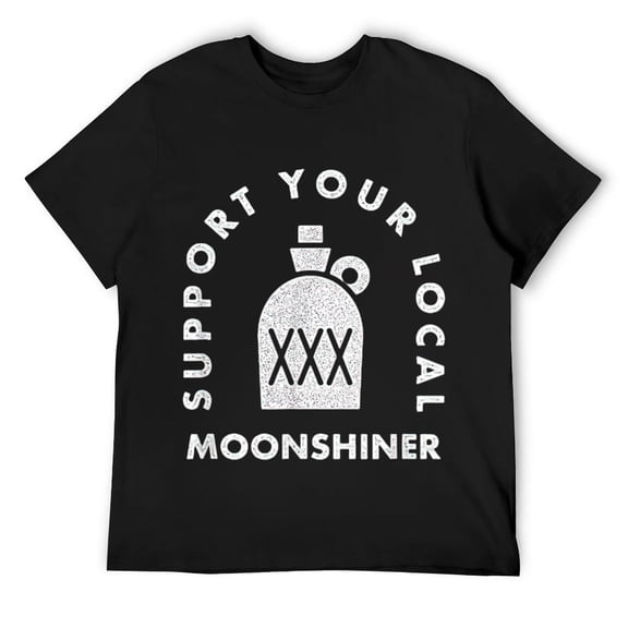 Mens Funny Moonshine Design for local moonshiners and drinkers. T-Shirt Black