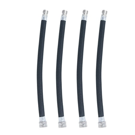 

4Pcs Pump Extension Hose Inflator Tube Pipe Cord for Schrader (Black)