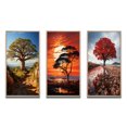 thumbnail image 2 of Designart "Baobab Tree Charm II" Floral & Botanical Framed Wall Art Set Of 3 - Green Tree Baobab Frame Gallery Set For Office Decor, 2 of 6