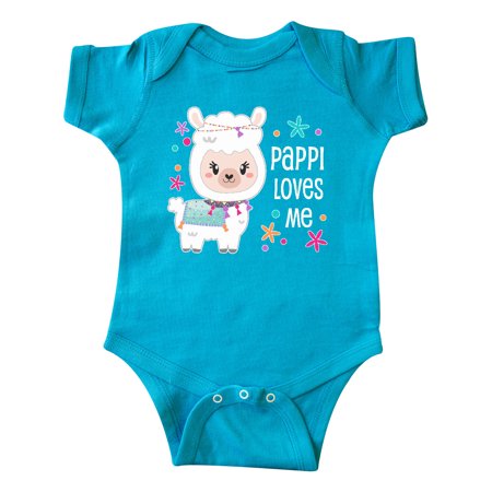 

Inktastic Pappi Loves Me- cute and happy llama Gift Baby Boy or Baby Girl Bodysuit