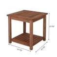 thumbnail image 5 of IVV 17.7" Square Side Table, 2-Tier Fir Wood Accent End Table in Carbonized Finish, for Living Room, Patio, Deck, Balcony, Indoor & Outdoor Use, 5 of 9