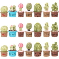 21PCS Cactus Fairy Garden Accessories Miniature Ornaments with Words Fairy Garden Supplies for Fairy Garden Flower Pot Micro Landscape Desk Decoration Cake Toppers Gift Mixed Color