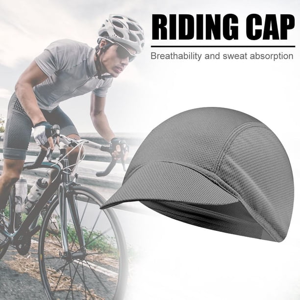 Gorra de ciclismo para montar al aire libre de malla de color sólido Sombrero elástico con protector solar (gris) Tmvgtek Accesorios para bicicletas