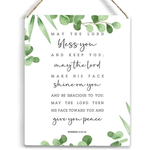 May the Lord Bless You Bible Verse Wood Sign Rustic Numbers 624-26 Wooden Hanging Plaque for Home Office Wall Art Decoration 8x10 Inch Present
