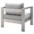 thumbnail image 2 of Ergode Shore Sunbrella Fabric Aluminum Outdoor Patio Armchair - Silver Gray, 2 of 5
