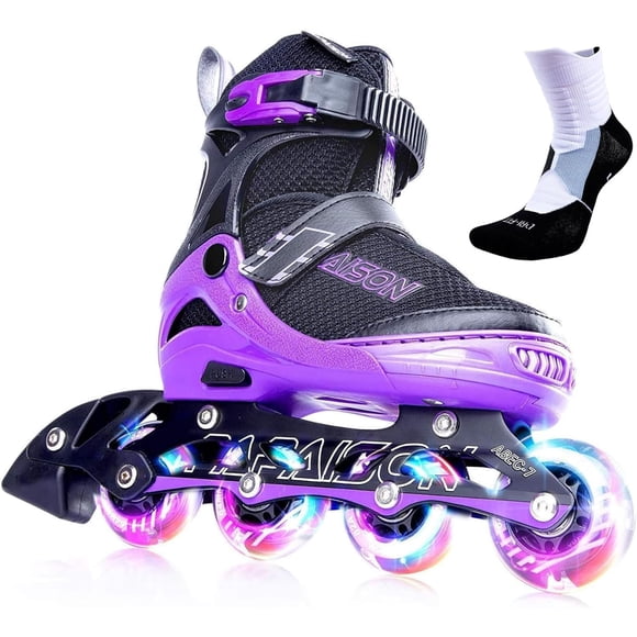 Patines en línea PAPAISON ajustables con ruedas iluminadas