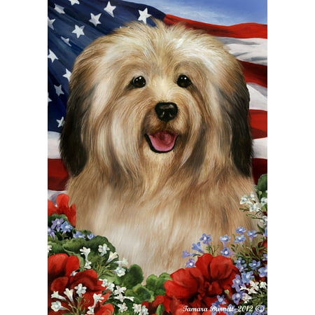 Havanese Cream - Best of Breed Patriotic I Garden Flags