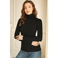 thumbnail image 2 of XINQIHANG Women Turtleneck Tops Long Sleeve Fine-Ribbed Lightweight Stretch Base Layer Shirts, 2 of 4