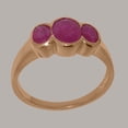 thumbnail image 2 of LBG British Made Real Solid 18k Rose Gold Natural Ruby Womens Anniversary Ring - 33 size options - Size 6.25, 2 of 6