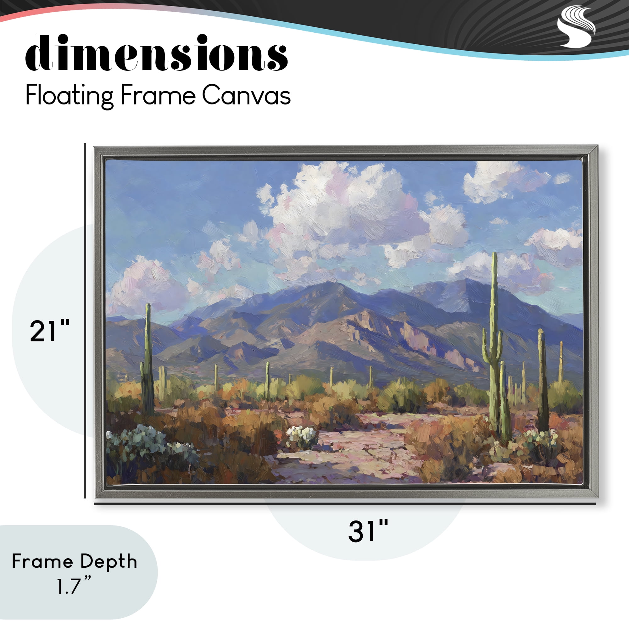Stupell Industries Desert Mountains at Sunset Glow Gray Framed Floater Canvas Wall Art, design by Gina Kelly