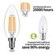 thumbnail image 2 of Bombillas de vela LED YONGSHENG E14 C35 regulable blanco cálido 2700k 6w 4 piezas, 2 of 5