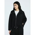 thumbnail image 2 of Scoop Women's and Women's Plus Neoprene Fleece Oversized Jacket with Hood, Sizes XS-4X, 2 of 6