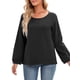 thumbnail image 1 of Blusa suelta para mujer Tallas grandes Manga larga Vintage Camisas sólidas para descansar Vacaciones Tomshoo Jerseys de mujer, 1 of 2