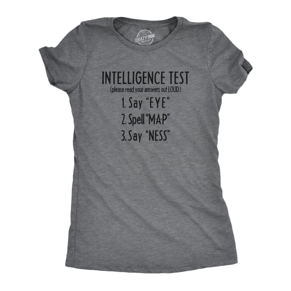 Womens Intelligence Test Eye MAP NESS T Shirt Funny Secret Message Novelty Humor Tee Womens Graphic Tees