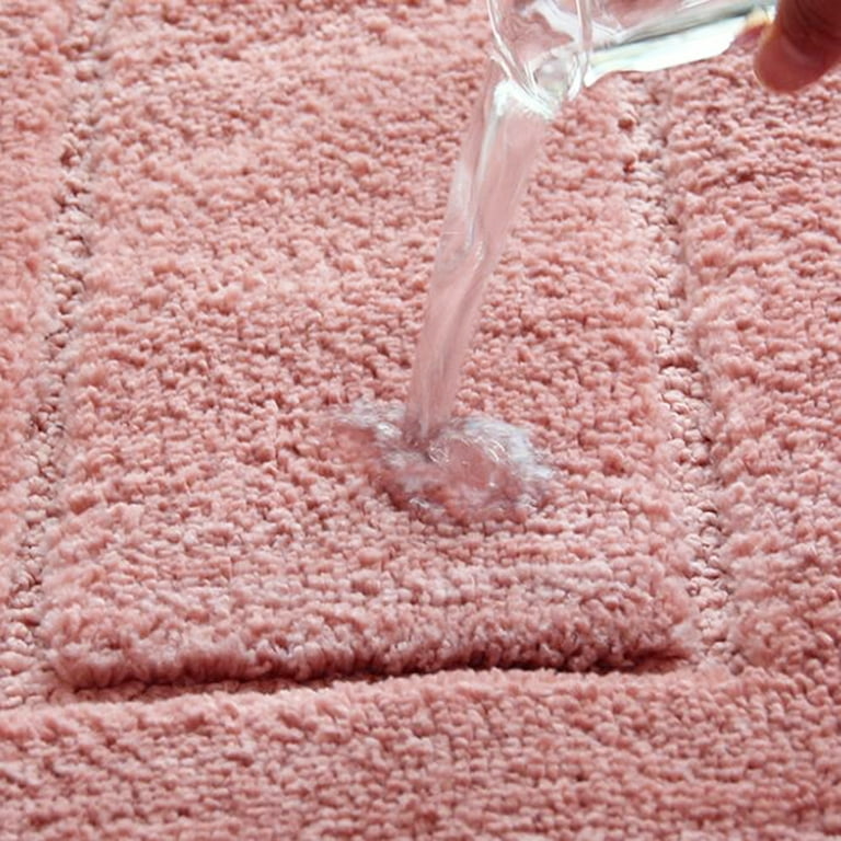 Bobasndm Bathroom Rugs Non Slip Small Bath Mat for Bathroom Coral Pink  Bathroom Decor Fluffy Plush Bath Rug Machine Washable Shower Rug Water  Absorbent Carpet (24” x16”) 