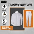 thumbnail image 4 of Afrimoji Unisex TrackSuit - Long Sleeve, stand-up collar, Full-zip, Casual Sports Jogging Activewear 2Piece Set (White ), 4 of 5