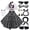 BlackDots-B, variant on 10Pcs 1950s Outfits for Women Sock Hop Outfits Women, 1950s Poodle Skirts, T-Shirt with 50s Accessories Socks Scarf Headband Belt Earring