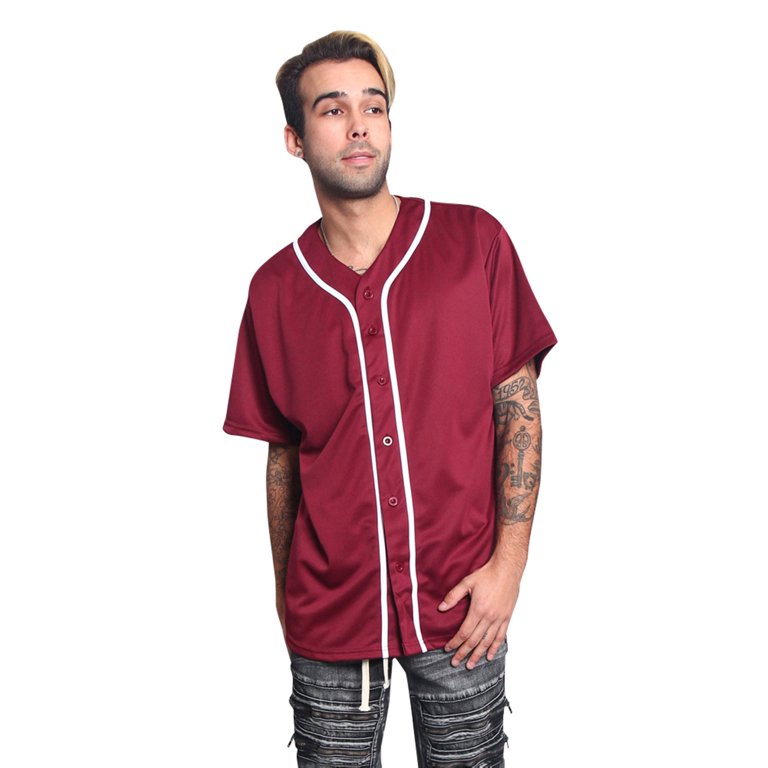 Oversized B Embroidered Jersey Baseball Shirt