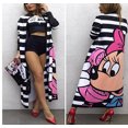 thumbnail image 1 of Fashion Striped Mickey Pattern Printed Casual Long Sleeve Cardigan, 1 of 4