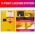 thumbnail image 5 of 12 Gallon Flammable Storage Cabinet, 18.11" x 23.23" x 35", Flammable Liquid Storage Cabinet with Adjustable Shelf ,Yellow, 5 of 7
