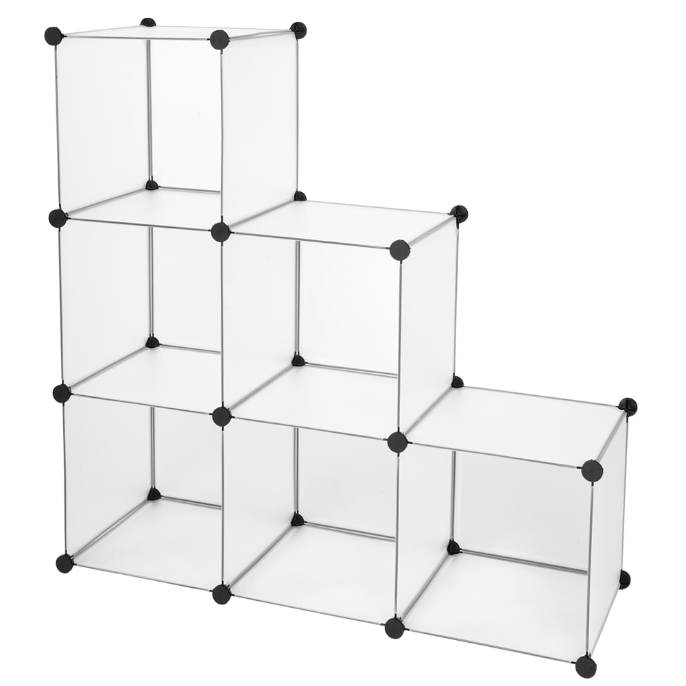 Kepooman Cube Storage Organizer, Plastic Cube Storage Shelves for Bedroom Living Room Office, Book Shelf 6 Cube Storage Unit for Clothes, White Kepooman Cube Storage Organizer, Plastic Cube Storage Shelves for Bedroom Living Room Office, Book Shelf 6 Cube Storage Unit for Clothes, White