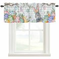 thumbnail image 4 of Kitchen Valances for Window, Easter Egg Farmhouse Rabbit Light Filtering Rod Pocket Valance Curtain, Spring Flower Green Plaid Short Curtains Window Topper for Bedroom Bathroom Living Room 42x12in, 4 of 9