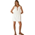 thumbnail image 5 of Womens Ruched Mini Dresses Tie Front Layered Dresses White XL, 5 of 9