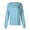 #-003 Light Blue, variant on Domzest 2025 Nurse Jackets for Women Scrub Long Sleeve Basic Color Scrub Tops Button up Lightweight Nursing Working Uniforms Warm up Medical Scrubs Set White L