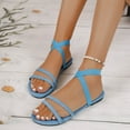 thumbnail image 6 of HAOTAGS Slippers for Women Flat Lace Up Breathable Casual Slip On Sandals Sky Blue Size 7, 6 of 9