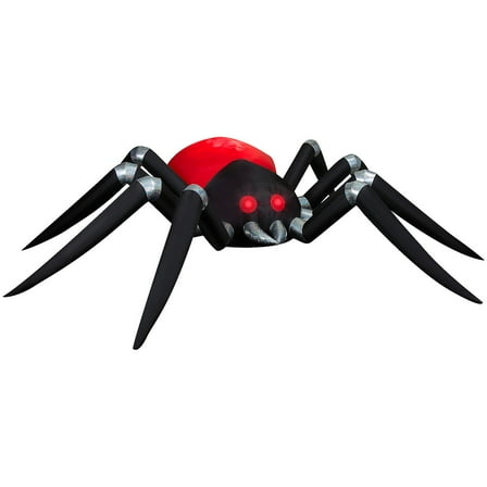 14 Ft. 6 Airblown Blowup Inflatable Black & Red Spider with Fire & Ice Projection Halloween Outdoor Yard Decoration