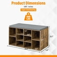 thumbnail image 3 of FDW Shoe Bench Storage Bench with Padded Seat 10 Compartments Holds Up to 600 lb,Brown, 3 of 7