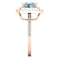 thumbnail image 3 of 2.07 ct Princess Cut Blue Moissanite with Simulated Diamond Halo Accents 14K Rose Gold Womens Engagement Ring, 3 of 5