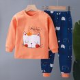 thumbnail image 2 of TOWED22 Toddler Baby Girl Clothes Fall Winter Outfits Contrast Color Long Sleeve Sweatshirt + Pants Sets Size:3-6 M,Color:Orange, 2 of 4