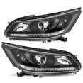thumbnail image 2 of For 2013 2014 2015 Honda Accord Sedan W/LED DRL Black Clear Corner Headlights, 2 of 7