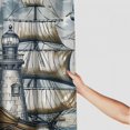 thumbnail image 3 of Orinice  Nautical Shower Curtain, Vintage Ocean Lighthouse Anchor Sailboat Compass,  Polyester Fabric Bathroom Decor Set with 12 Hooks 69x72, 3 of 7