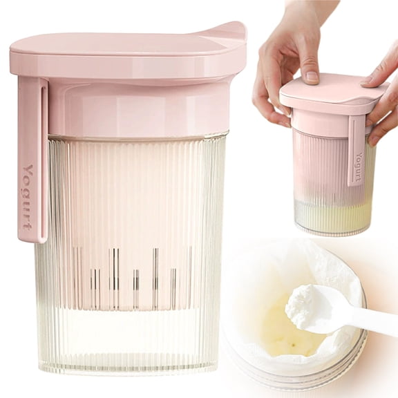 Homemade Greek Yogurt Strainer with Lid, Yogurt Filter with Ultra Fine Mesh for Thick & Creamy, Pressure Filtration Kilougeis