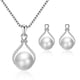 thumbnail image 1 of Conjunto de pendientes de collar de mujer conjunto de pendientes de collar de plata de aleación de temperamento simple y elegante collar Anggrek Collar de cadena de perlas, 1 of 8