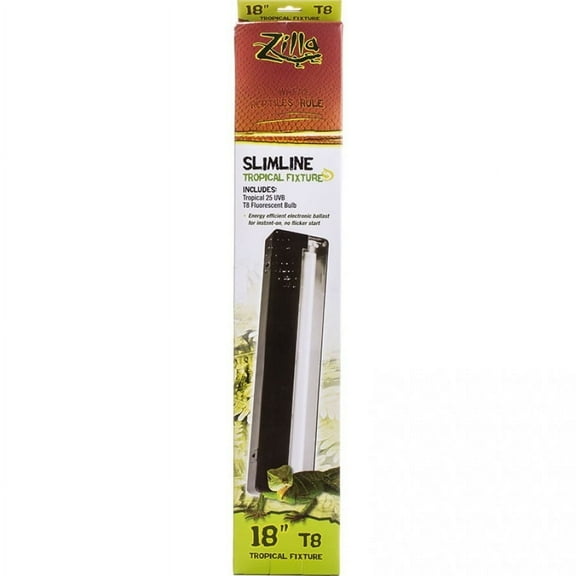 Zilla Slimeline Tropical Reptile Flourescent Light Fixture, 18", 25 Watt