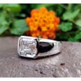 thumbnail image 2 of 1.90Ct Ascher Cut Lab Created Diamond Men's Band Ring 14K White Gold Plated, 2 of 4